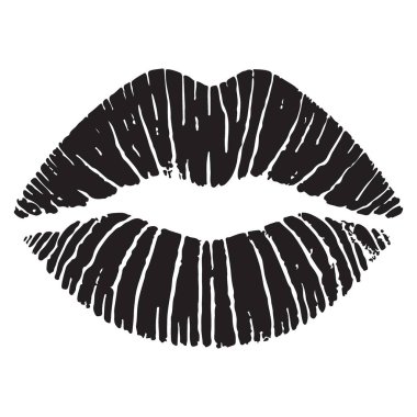 Siyah Siluet Dudaklar Görüntü Vektörü Grafik Tasarımı