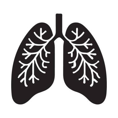 İnsan Ciğerleri Silüeti Resimlendirme Vektörü Grafik Tasarımı