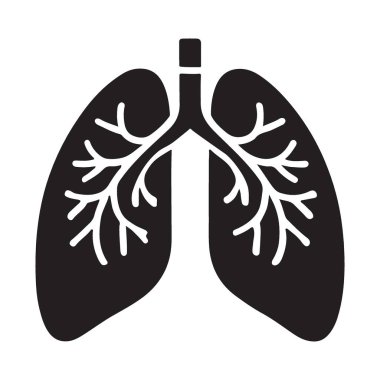 İnsan Ciğerleri Silüeti Resimlendirme Vektörü Grafik Tasarımı