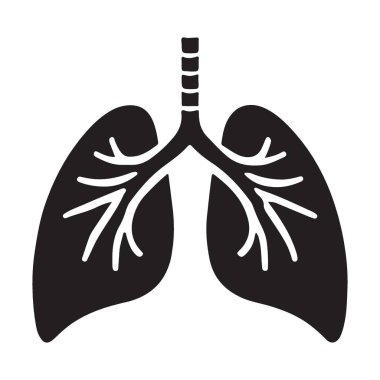 İnsan Ciğerleri Silüeti Resimlendirme Vektörü Grafik Tasarımı