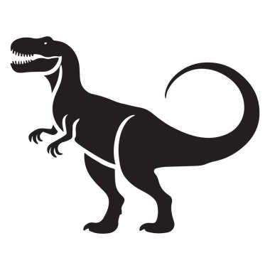 Güçlü Tyrannosaurus Rex Siluet Görüntü Vektörü Grafik