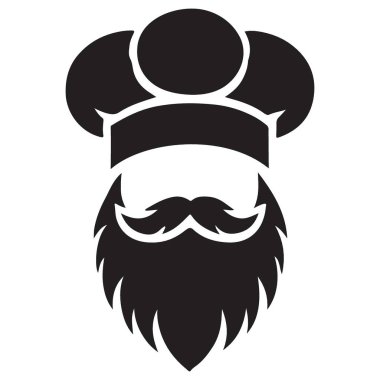 Şef Siluet Çizimi A Mutfak Simgesi Vektör Grafik Tasarımı