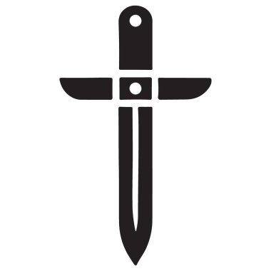 Zarif Siyah Siluet Hançer Çizim Tasarım Vektörü Grafiksel