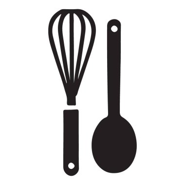kaşık ve pişirme aletleri vektör illüstrasyon grafik tasarımı