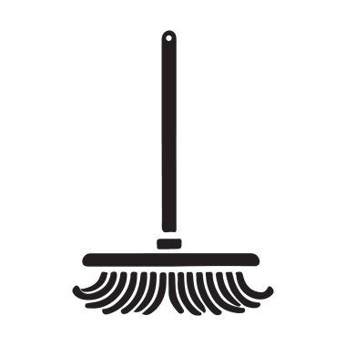 Süpürge ikonu. Beyaz arkaplanda izole edilmiş web tasarımı için süpürge vektör simgelerinin basit çizimi