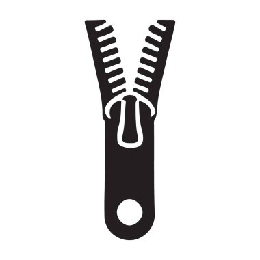 Fermuar Silüeti Resmetme Vektörü Grafik Tasarım Elemanını Aç