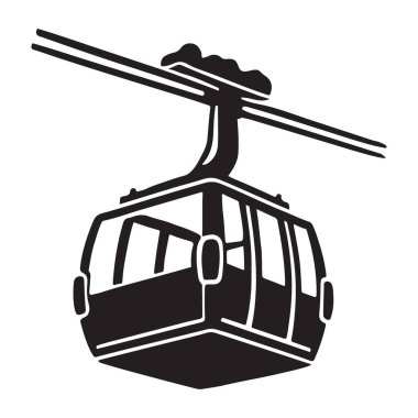 Gökyüzünde süzülen bir teleferiğin çarpıcı silueti.