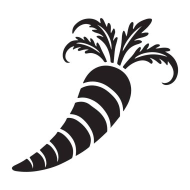 Havuç sebze ikonu. Beyaz arkaplanda izole edilmiş web tasarımı için havuç vektör simgesinin basit bir gösterimi