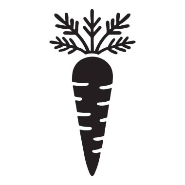 Havuç ikonu. Web için basit bir sebze vektör simgesi çizimi.