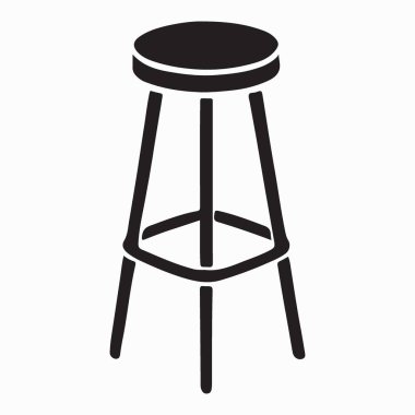 Tabure simgesi. Web tasarımı için basit tabure vektör simgesi çizimi