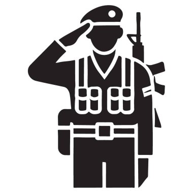 Ordu polis memuru ikonu. Web için polis memuru vektör simgesinin basit illüstrasyonu