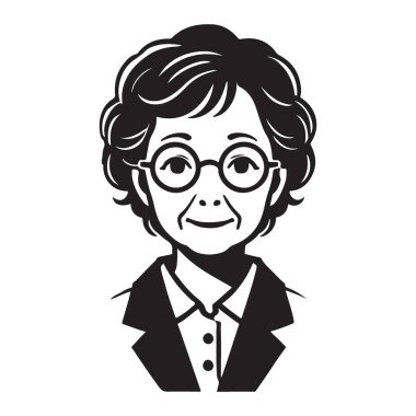 Büyüleyici Siyah ve Beyaz Siluet Yaşlı Bir Kadının Fotoğrafı