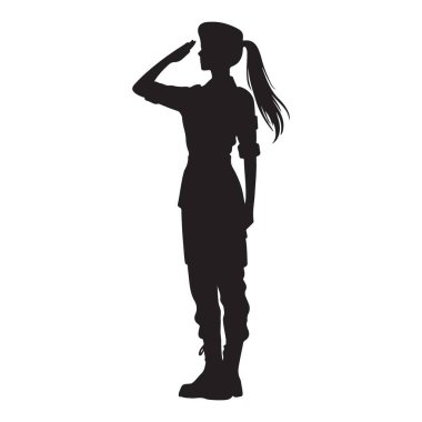 Askeri üniformalı asker silueti