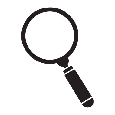 Büyütme cam simgesi, vektör illüstrasyonu