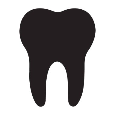 Diş simgesi beyaz zemin üzerine