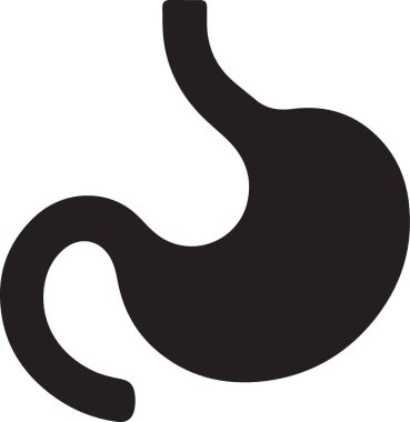 Mide simgesi, vektör illüstrasyonu beyaz arkaplanda izole edildi