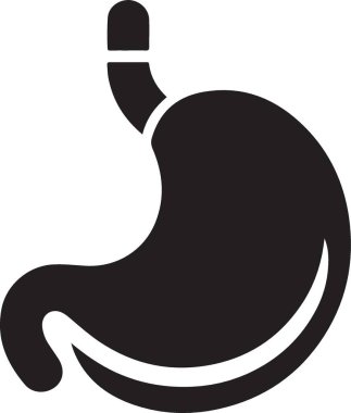 Mide simgesi, vektör illüstrasyonu beyaz arkaplanda izole edildi