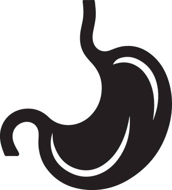 Mide simgesi, vektör illüstrasyonu beyaz arkaplanda izole edildi