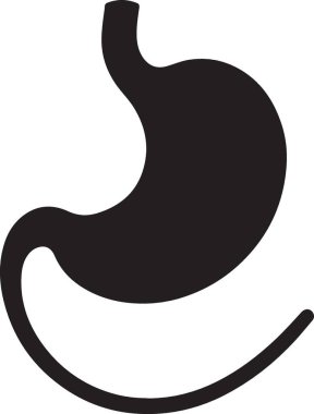 Mide simgesi, vektör illüstrasyonu beyaz arkaplanda izole edildi