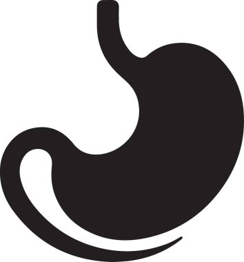 Mide simgesi, vektör illüstrasyonu beyaz arkaplanda izole edildi