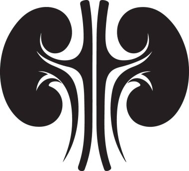 Böbrek Silueti İllüstrasyon Sağlık Simgesi Tasarımı