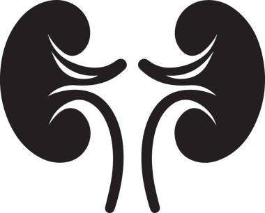 Böbrek simgesi, vektör illüstrasyonu