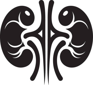 Böbrek Silueti İllüstrasyon Sağlık Simgesi Tasarımı