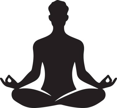 yoga poz siluet simgesi, vektör illüstrasyonu