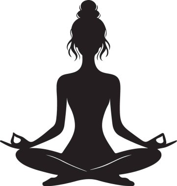 yoga poz silueti, vektör illüstrasyonu