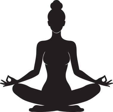 Yoga poz siluet beyaz arka plan üzerinde