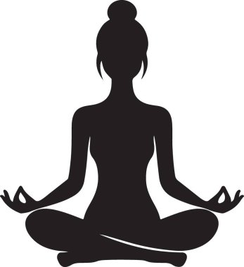 yoga vektör silueti pozu