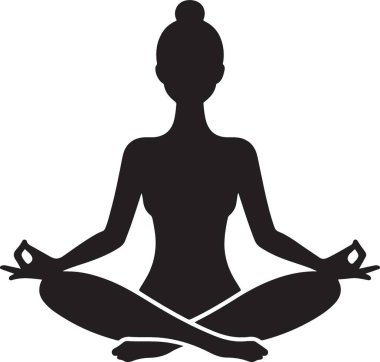 yoga poz simgesi, basit vektör illüstrasyonu