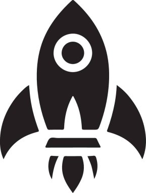 başlangıç roket simgesi, basit vektör illüstrasyonu