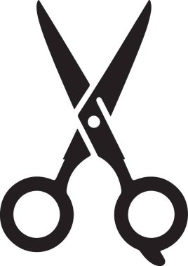 Beyaz arkaplanda makas simgesi