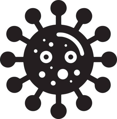 Mikroskobik Virüs Silüeti Resmetme Vektörü Grafiği