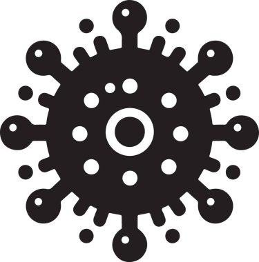 Mikroskobik Virüs Silüeti Resmetme Vektörü Grafiği