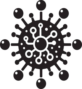 Mikroskobik Virüs Silüeti Resmetme Vektörü Grafiği