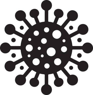 Mikroskobik Virüs Silüeti Resmetme Vektörü Grafiği