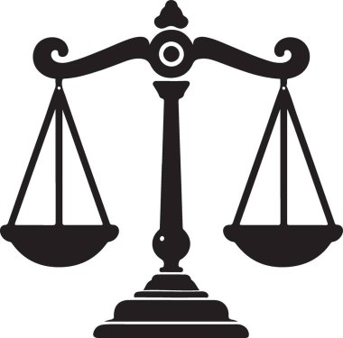 Adalet ölçekler kutsal kişilerin resmi, vektör çizim