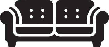 Ev Dekorasyonu İçin Zarif Siyah Siluet Kanepe Çizimi