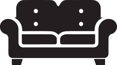 Ev Dekorasyonu İçin Zarif Siyah Siluet Kanepe Çizimi