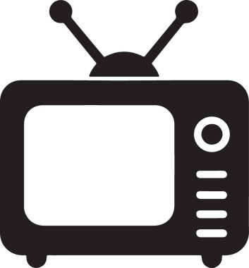 Televizyon simgesi. Televizyon vektör simgesi web için basit örnek