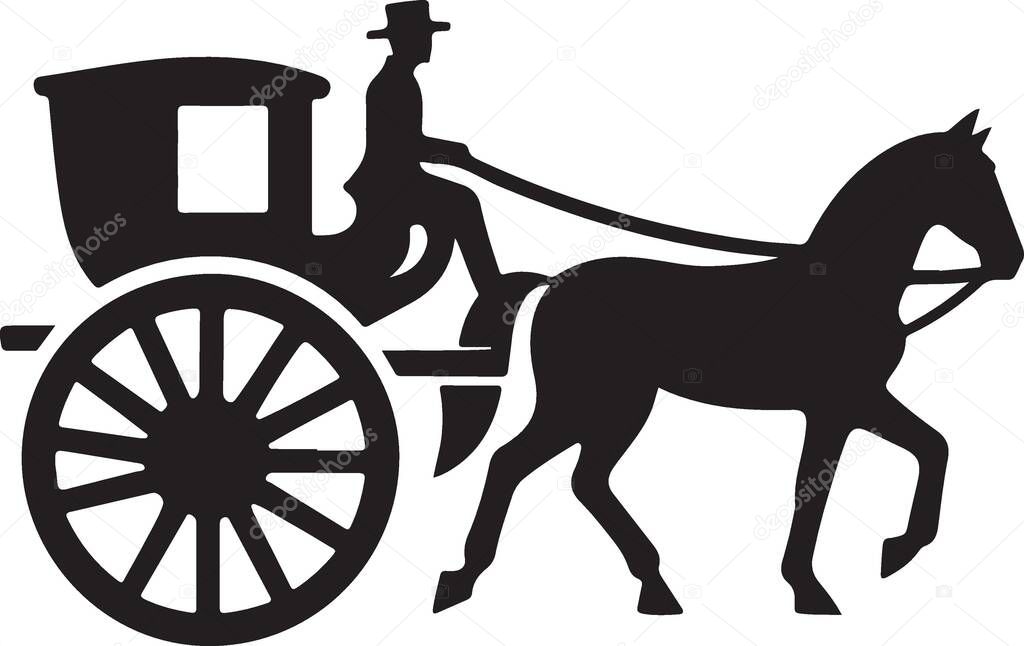 Carriage carriage horse icon in solid style