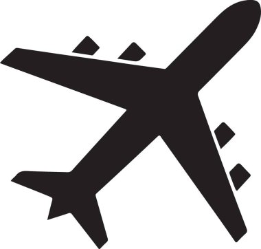 uçak yolculuğu uçuş simgesi ana hat biçiminde