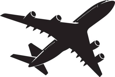 Beyaz arkaplandaki bir düzlemin vektör silueti.