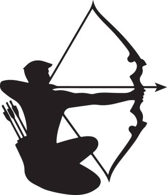 Okçuluk. Web simgesi basit illüstrasyon