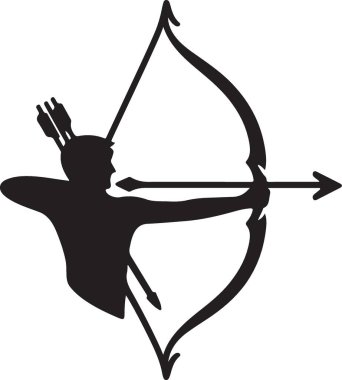 okçuluk yayı ok simgesi katı biçimde