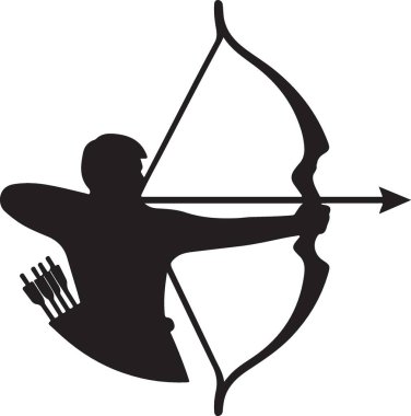 Okçuluk spor simgesi katı stil