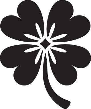 Yonca yapraklı yonca simgesi, katı stil