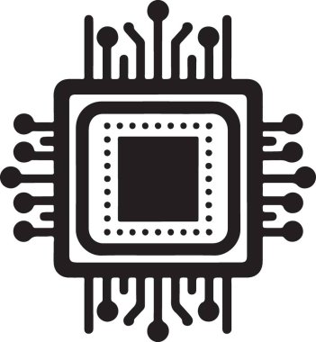 Cpu işlemci simgesi vektör çizimi